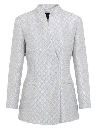 GIORGIO ARMANI WOMEN'S GIACCA JACQUARD GEOMETRIA MICROPAILLETTES