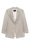 Giorgio Armani Jacquard Blazer In Grey