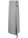 Giorgio Armani Double Satin Silk Skirt In Gray