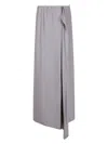 Giorgio Armani Double Satin Silk Skirt In Grey