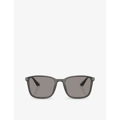 Giorgio Armani Womens Grey Ar8197 Square-frame Acetate Sunglasses