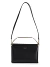 Giorgio Armani Logo Stamp Leather Crossbody Bag In Black