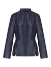 Giorgio Armani Sequin Jacquard Single-breasted Evening Jacket In Blue