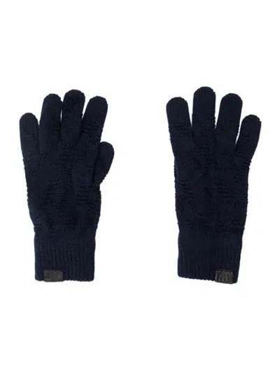 Pre-owned Giorgio Armani Women's Knit Gloves In Blue