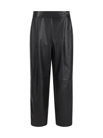 Giorgio Armani Women Leather Pants In Green