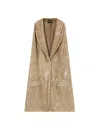 Giorgio Armani Long Jersey Waistcoat With A Flocked Print And Sequins In White