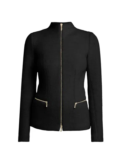Giorgio Armani Women's Luxe Blend Zip Jacket In Black