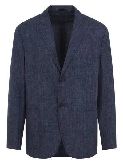 Giorgio Armani Women's Melange Dark Wool Blend Blazer