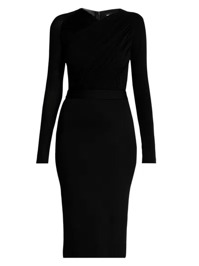Giorgio Armani Women's Mix Media Sheath Dress In Black