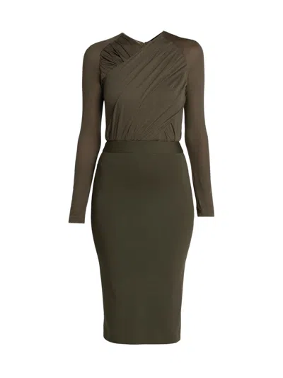 Giorgio Armani Women's Mix Media Sheath Dress In Neutral