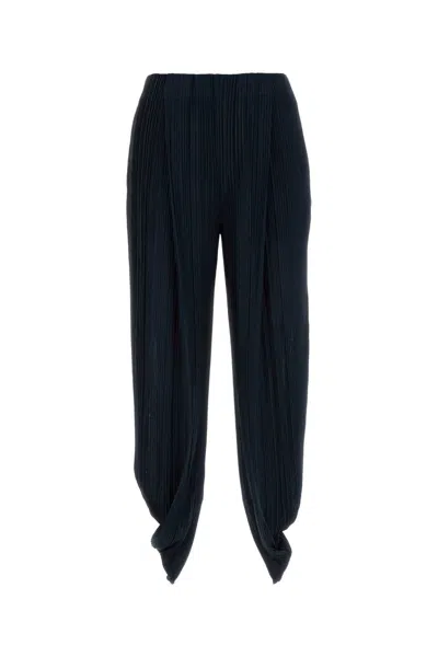 Giorgio Armani Women Navy Blue Jersey Pant In Orange