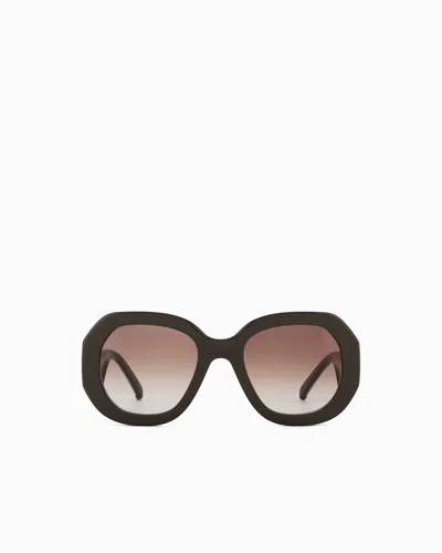 Giorgio Armani Square-shaped Women's Sunglasses In Brown
