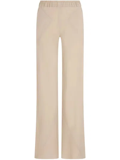 Giorgio Armani Women Pantalone Tripla Georgette Seta In Beige