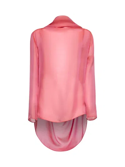 Giorgio Armani Women Pink Gradient Silk Asymmetric Blouse