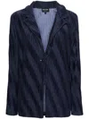 Giorgio Armani Long-sleeved Lapel Blazer In Blue