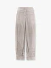 Giorgio Armani Women Printed Silk Trouser In Gray