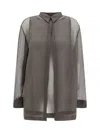 Giorgio Armani Collared Shirt And Sheer Sleeveless Top Set