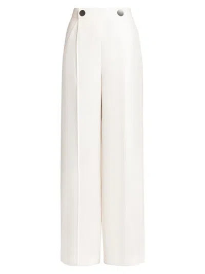 Giorgio Armani Women's Silk Cady Wide-leg Trousers In White