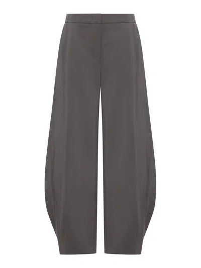 Giorgio Armani Women Silk Round Hem Trousers In Gray