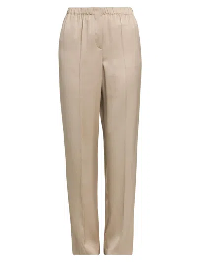 Giorgio Armani Women's Silk Satin Pants In Brown