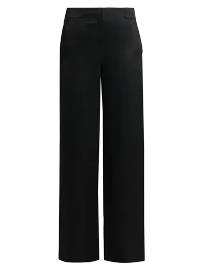 Giorgio Armani Women's Silk Straight-leg Pants In Black