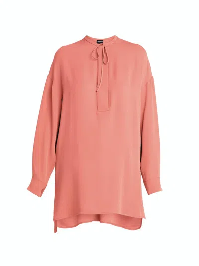 Giorgio Armani Women's Silk Tieneck Tunic Blouse In Pink