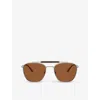 Giorgio Armani Womens Silver Ar6149 Square-frame Metal Sunglasses In Silver
