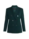 Giorgio Armani Double-breasted Stretch Wool Blazer Jacket In Green