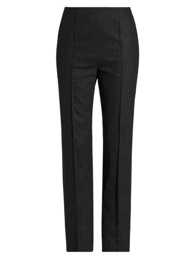 Giorgio Armani Women's Stretch-wool & Cashmere Straight-leg Pants In Black
