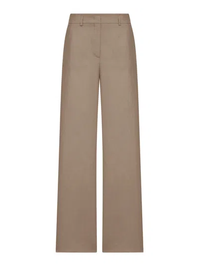 Giorgio Armani Women Tailored Linen Trousers In Brown