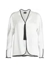 Giorgio Armani Tassel Silk Blouse With Contrast Tipping In White