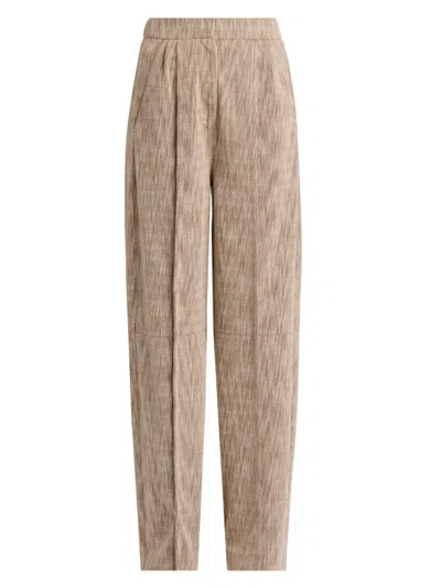 Giorgio Armani Women's Textured Cotton-blend Trousers In Neutral