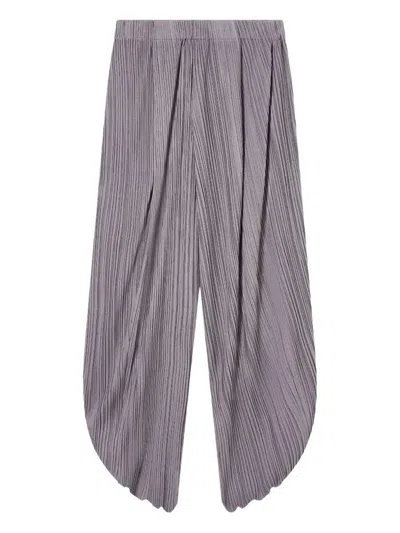 Giorgio Armani Pleated T-shirt Trousers With Elastic Waistband For Women In Gray