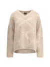 Giorgio Armani Women V-neck Cashmere And Alpaca Blend Sweater In Neutral