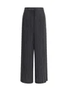 Giorgio Armani Wide-leg Silk Pants With Strass In Black