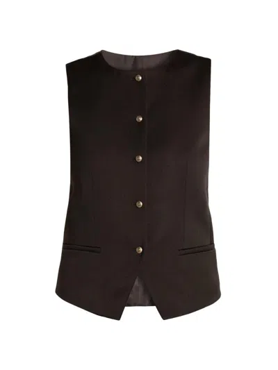 Giorgio Armani Women's Wool Crewneck Vest In Brown