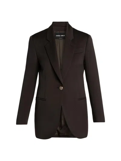 Giorgio Armani Women's Wool One-button Blazer In Brown