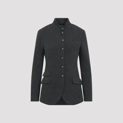 Giorgio Armani Women's Wool-blend Blazer Jacket In Gray