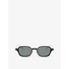 Giorgio Armani Womens Black Ar8227t Rectangular-frame Acetate Sunglasses In Black