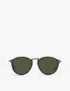 Giorgio Armani Ar318sm Round-frame Acetate And Metal Sunglasses In Black