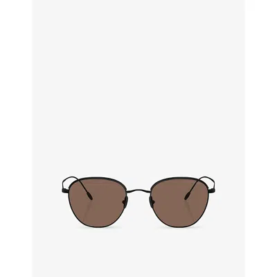 Giorgio Armani 6048 Square-frame Steel Sunglasses In Black