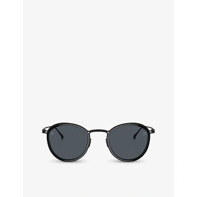 Giorgio Armani Womens Black Ar6148t Phantos-frame Titanium Sunglasses