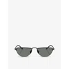 Giorgio Armani Womens Ar6166j Butterfly Shape Metal Sunglasses Black In Black