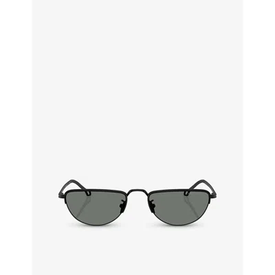 Giorgio Armani Womens Ar6166j Butterfly Shape Metal Sunglasses Black