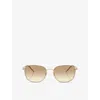 Giorgio Armani 6168 Pillow-frame Metal Sunglasses