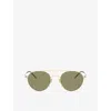 Giorgio Armani Womens Black Ar6169 Round-frame Metal Sunglasses