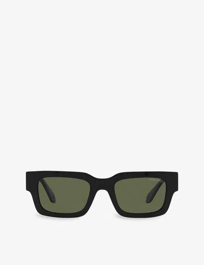 Giorgio Armani Womens Black Ar8184u Rectangular-frame Acetate Sunglasses