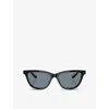 Giorgio Armani Womens  Ar8221 Cat-eye Acetate Sunglasses In Black