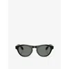 Giorgio Armani Womens Ar8225 Oval-frame Acetate Sunglasses Black In Black