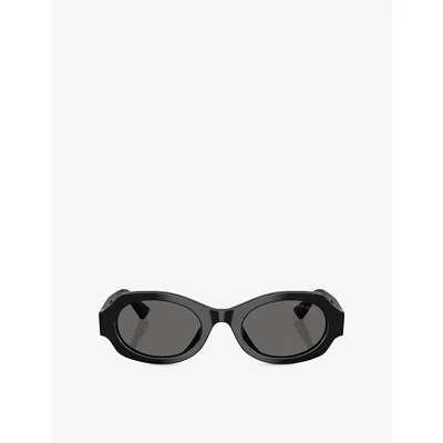 Giorgio Armani Womens Black Ar8245hu Oval-frame Acetate Sunglasses
